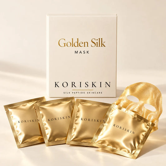 KORISKIN Golden Silk Mask – złote maski jedwabne, 4 szt.