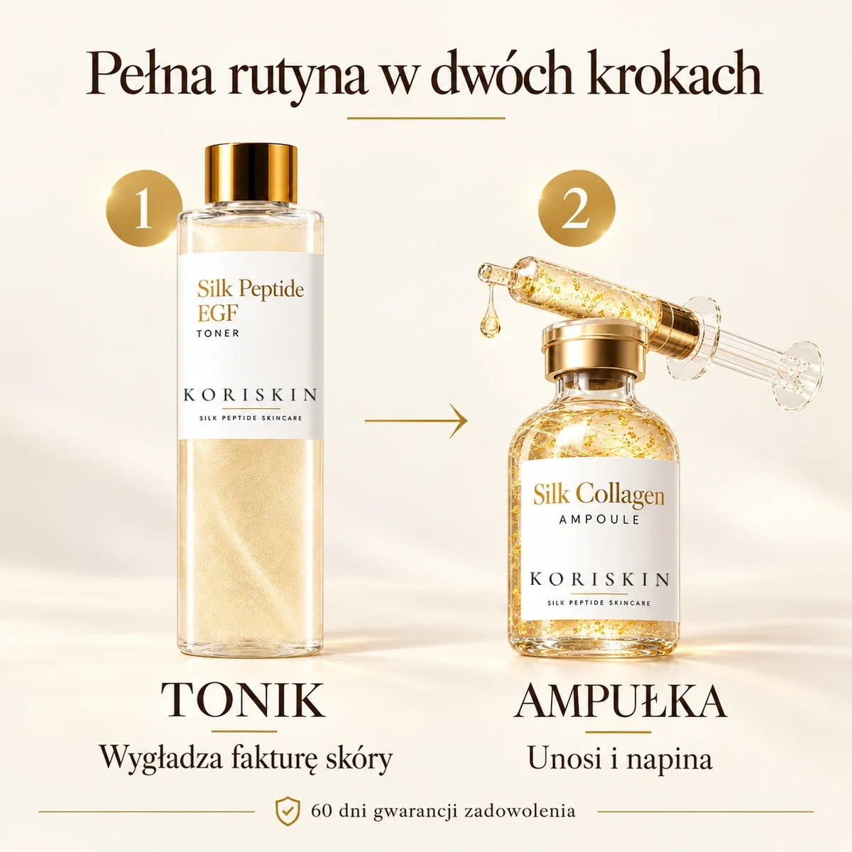 Pełna rutyna KORISKIN w dwóch krokach: tonik i ampułka